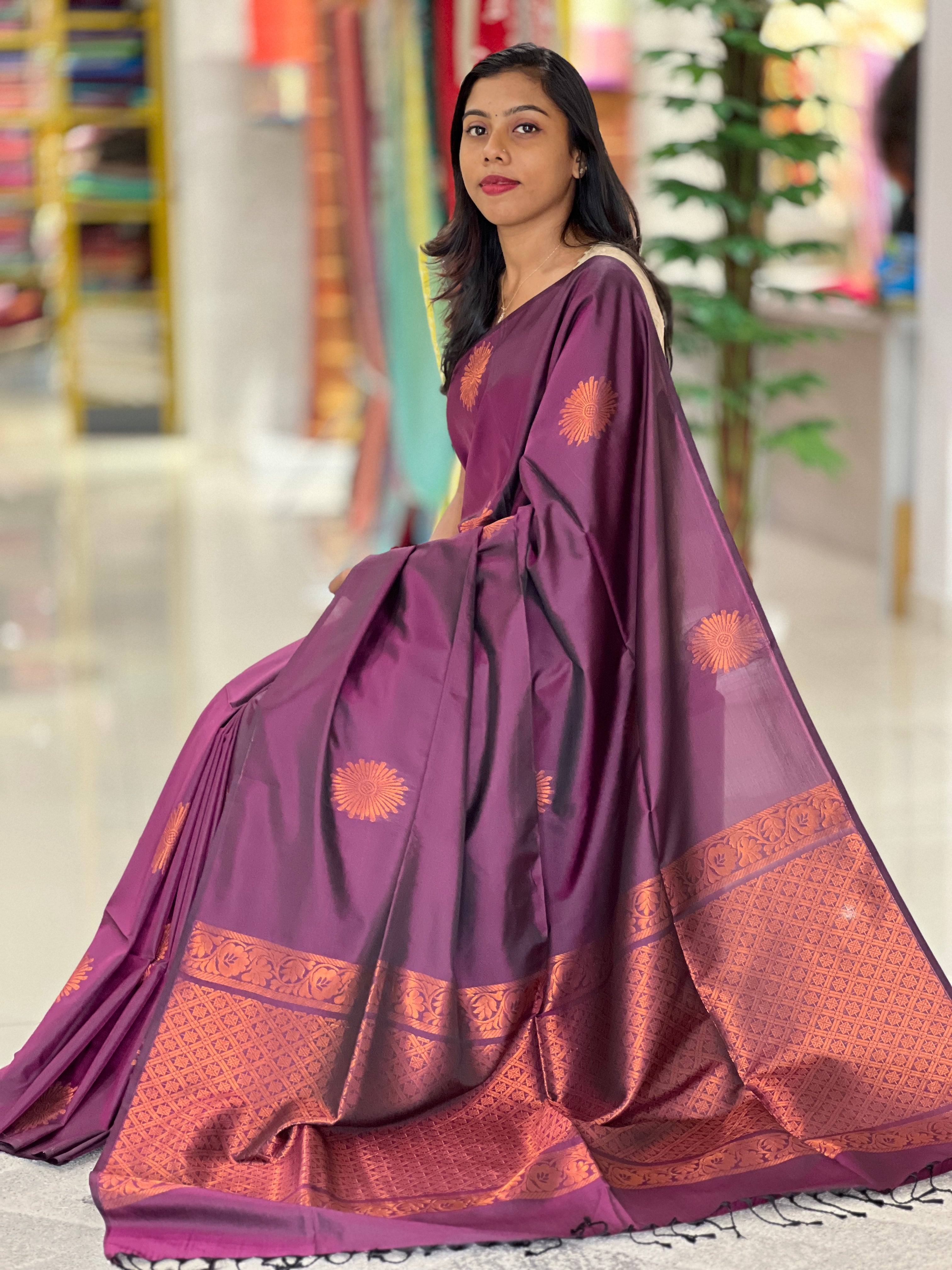Floral Pattern Semi Silk Saree | PRS212