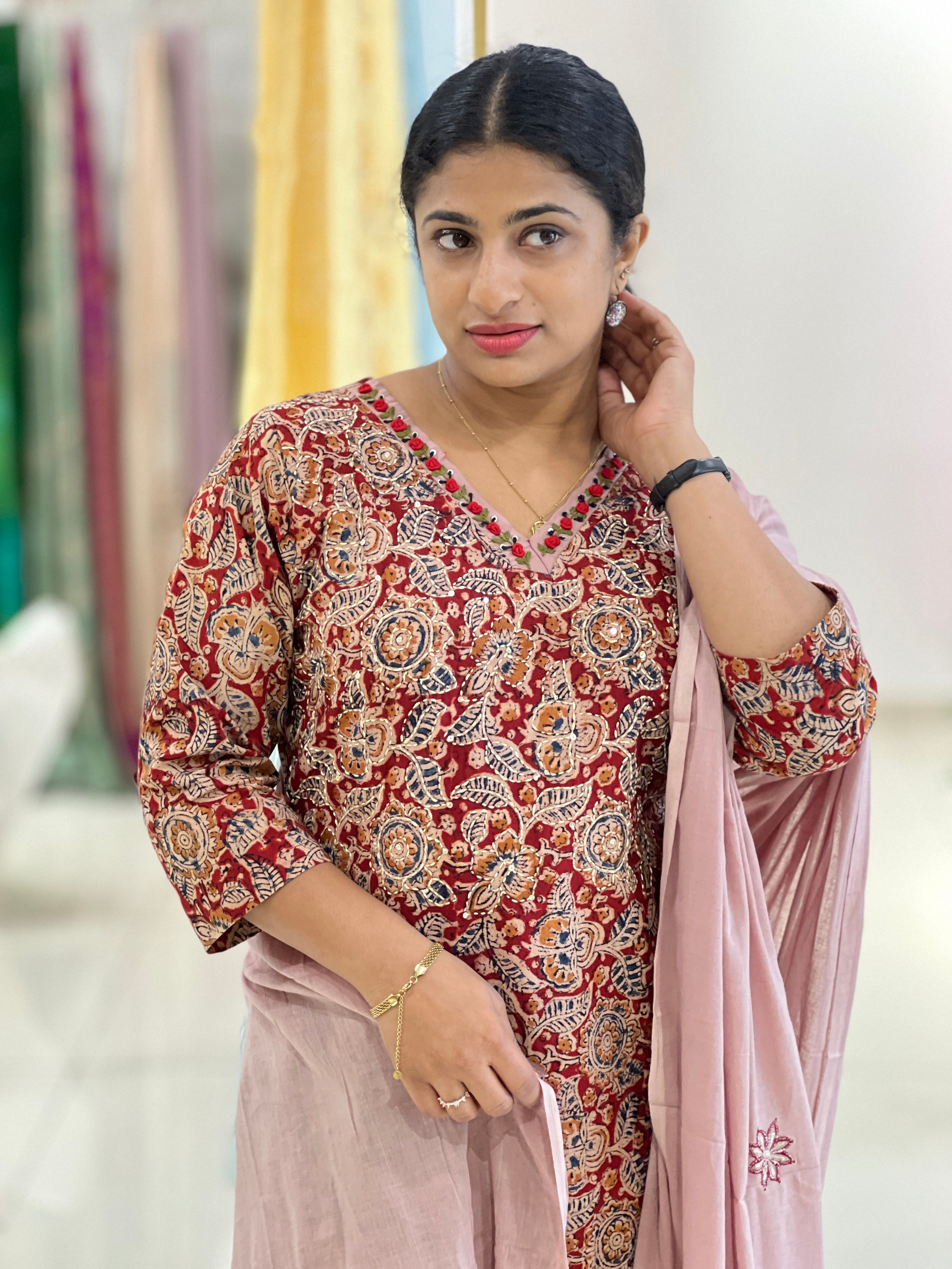 Bagru Printed Cotton Kurta Set | OS394