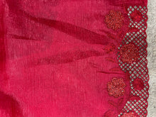Stone Sticking Work Crushed Organza Saree | SBP428