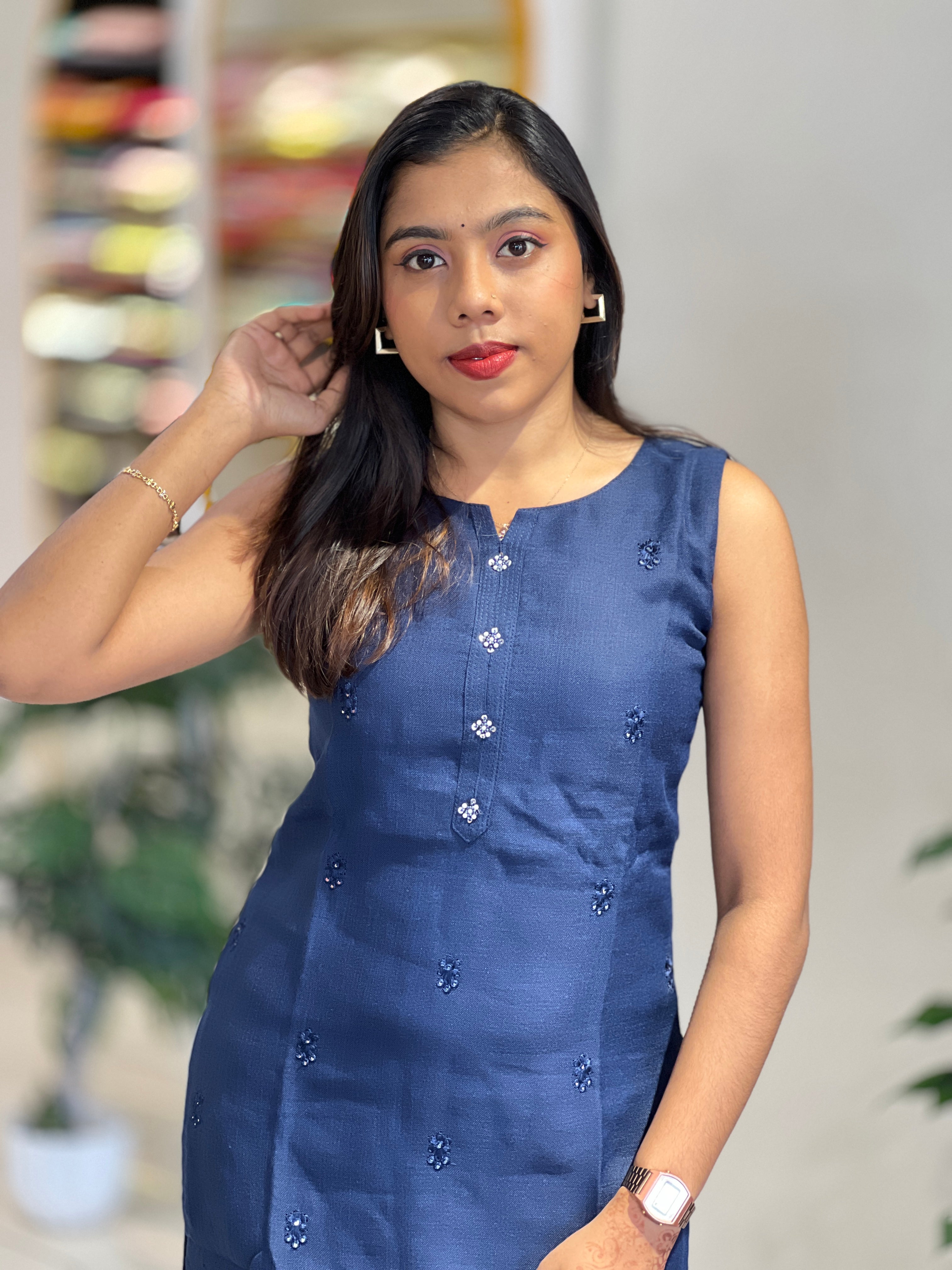 Buta Detailed Linen cotton Kurta |NAI210