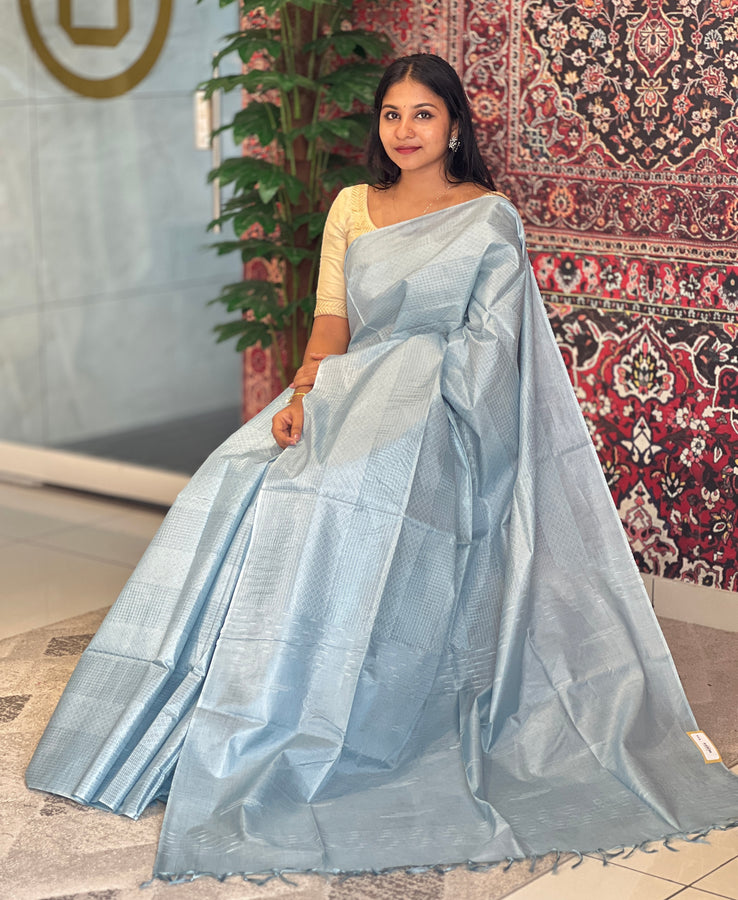 Kesiya & Thread Weaved Bamboo Tussar Saree | PNS182