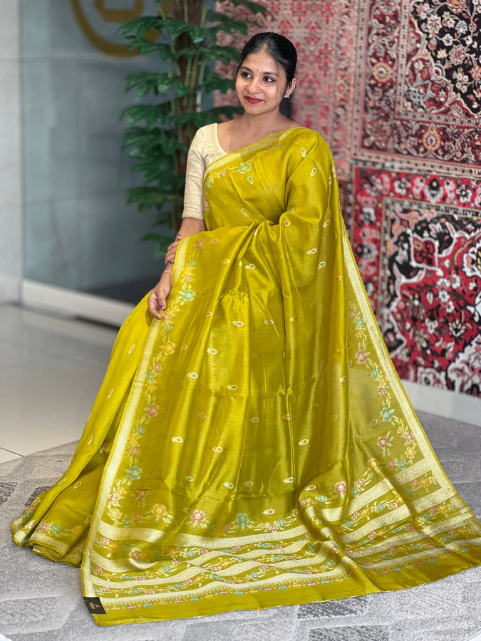 Thread and Zari Weaving Banarasi Silk Saree | YNG577