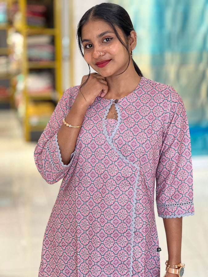 Printed Semi Silk Kurta | GHB132