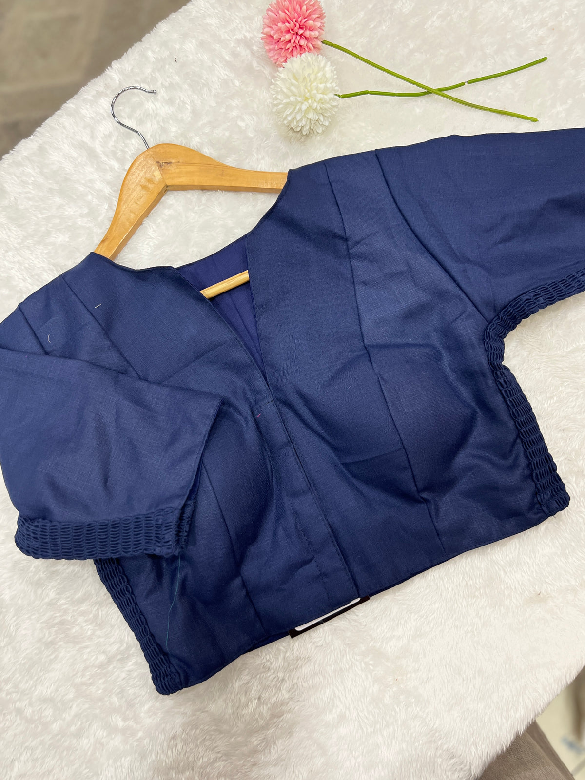 Solid Pattern Bhagalpuri Slub Cotton Ready-Made Blouse | SAA108