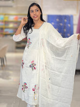 Floral Embroidery & Sequence Detailed Cotton Kurta Set | KIA131
