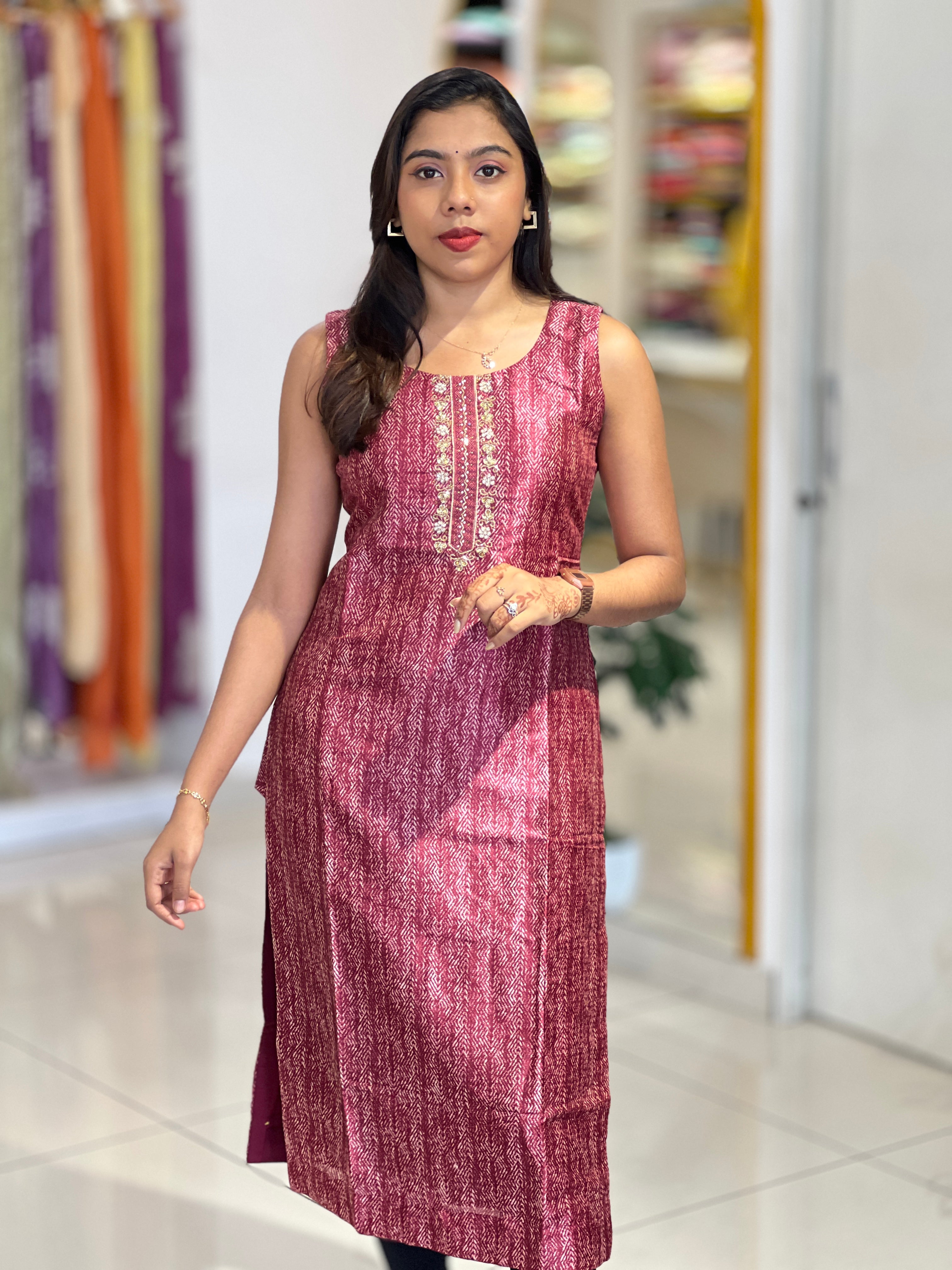 Digital Printed Semi Tussar Kurta | NAI233
