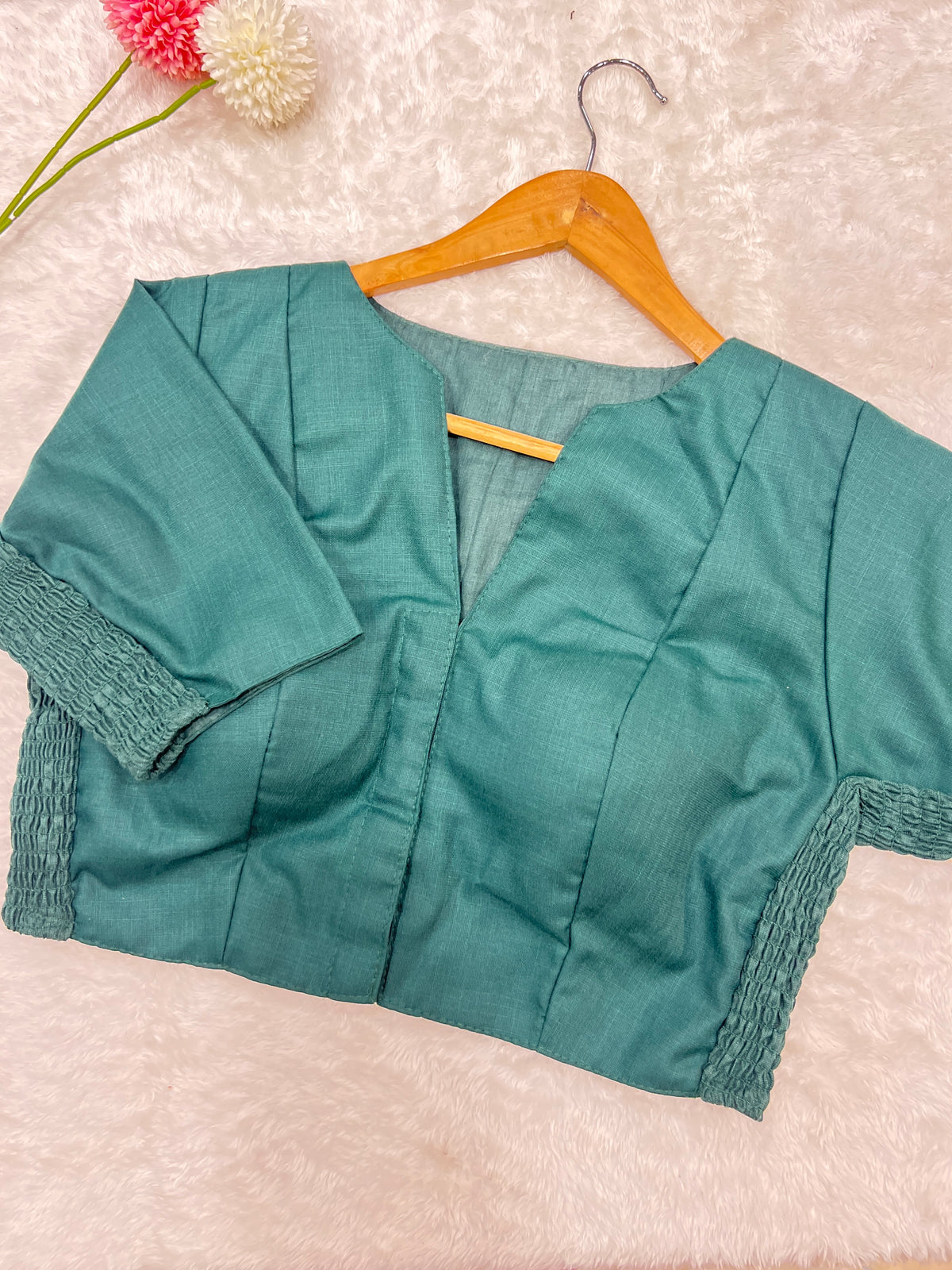 Solid Pattern Bhagalpuri Slub Cotton Ready-Made Blouse | SAA102