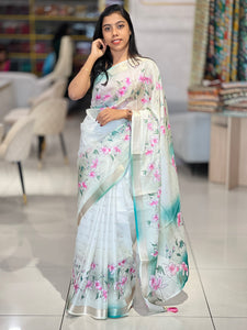 Floral Digital Printed Silky Kota Saree | HT198