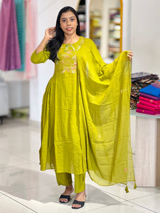 Embroidery With Sequence Highlighted Cotton Kurta Set | KIA129