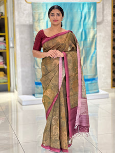 Vidarbha Weaving Pattern Muga Tussar Saree | YNG234