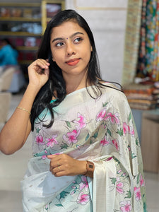 Floral Digital Printed Silky Kota Saree | HT198