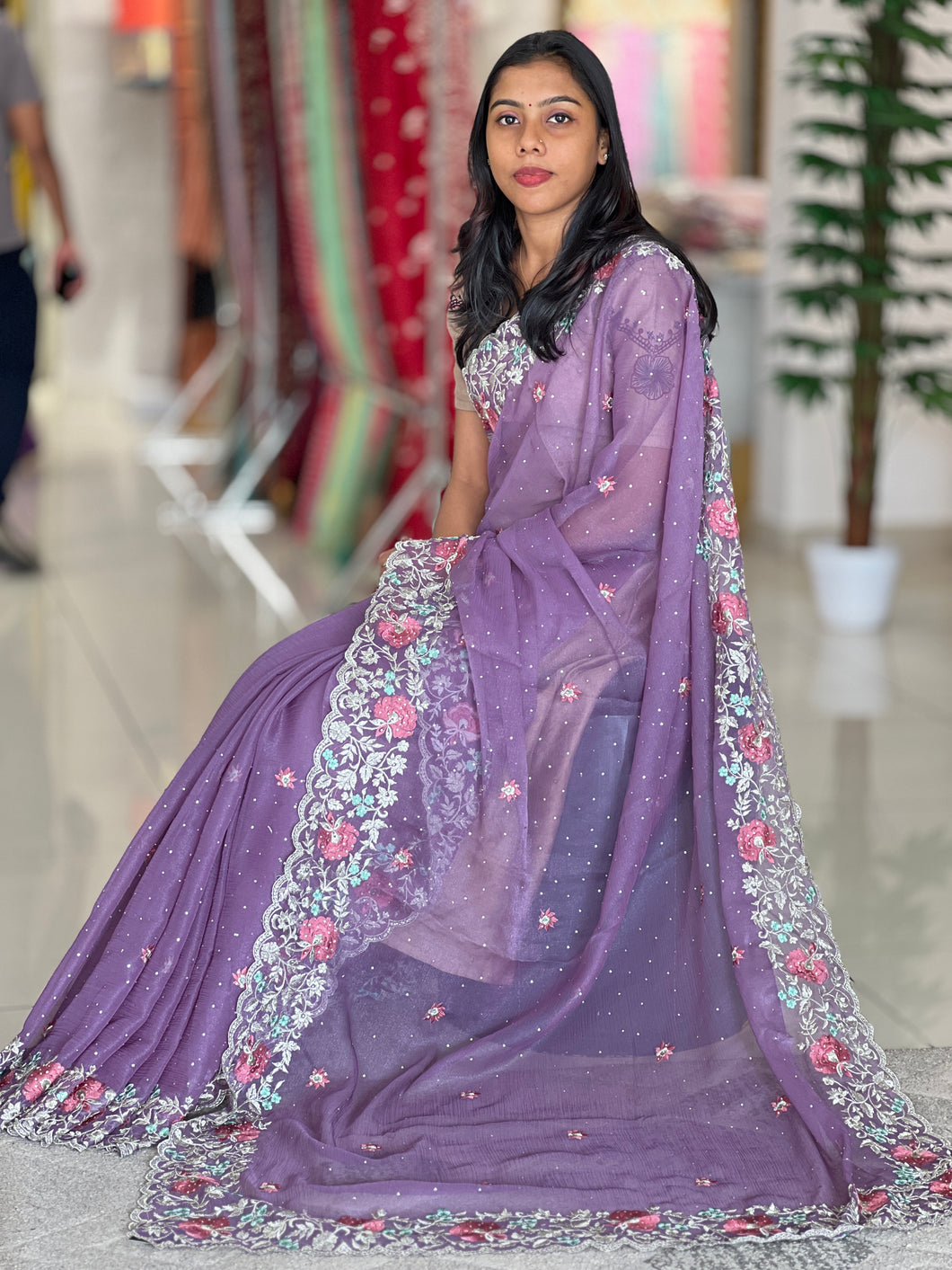 Party Wear Chiffon Saree SBP434