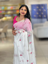 Floral Embroidery Detailed Silky Kota Saree | NHH510