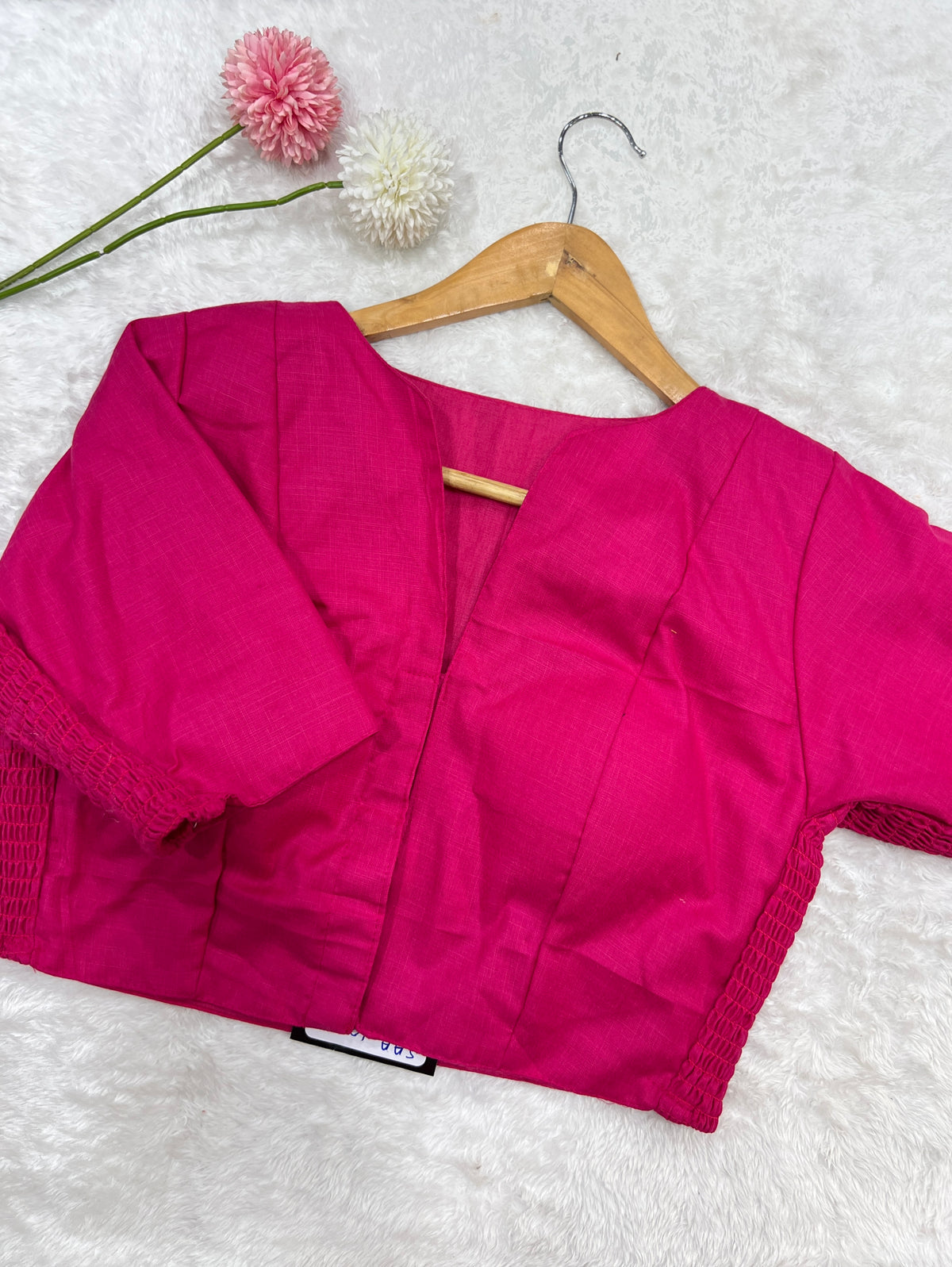 Solid Pattern Bhagalpuri Slub Cotton Ready-Made Blouse | SAA105