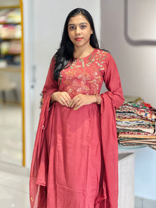 Embroidery With Sequence Highlighted Cotton Kurta Set | KIA127