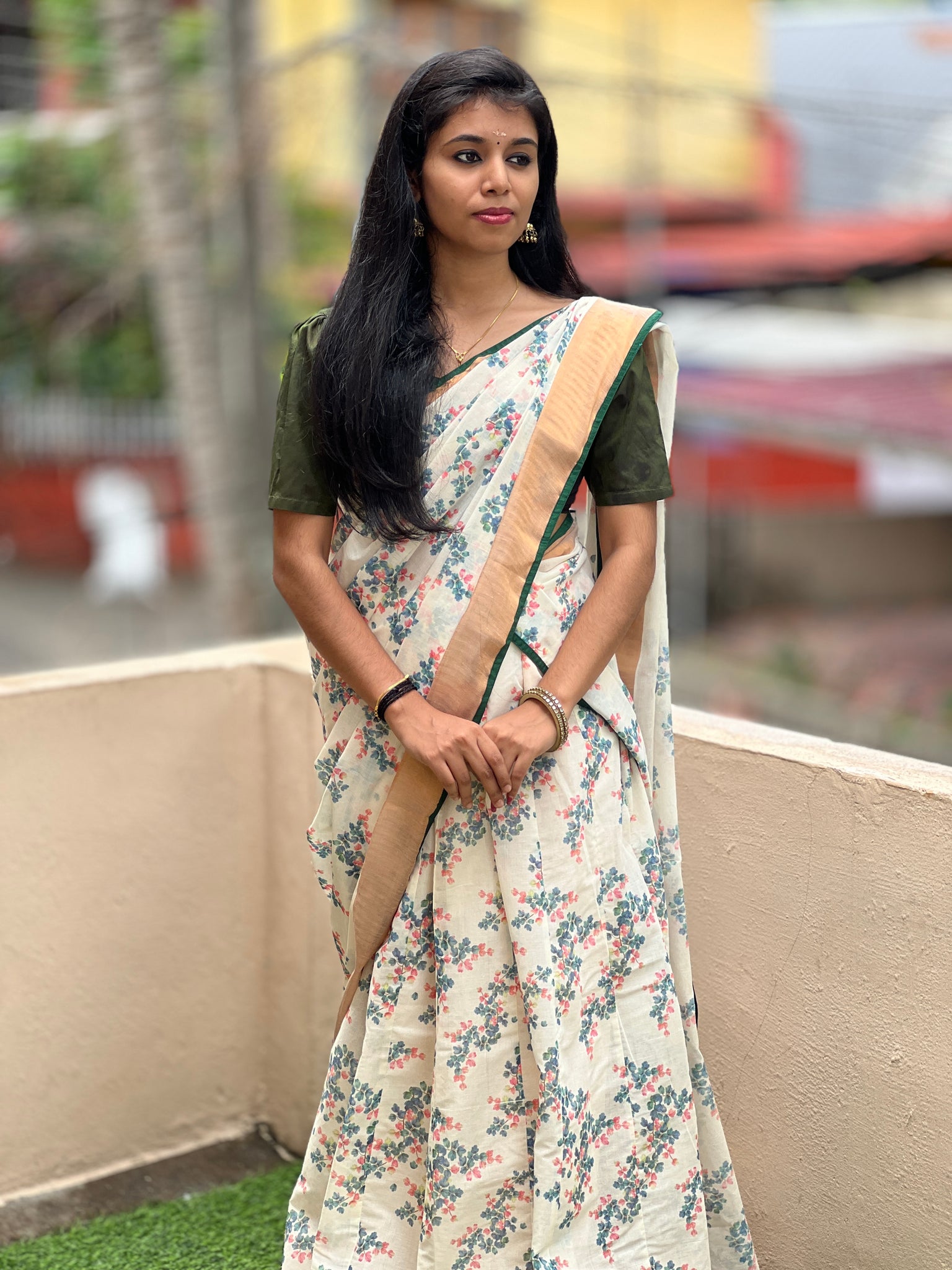 Neck Print Dhavani Set – Sn Onakodi