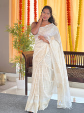 Thread Weaving Bhagalpuri Linen Saree | NHH498