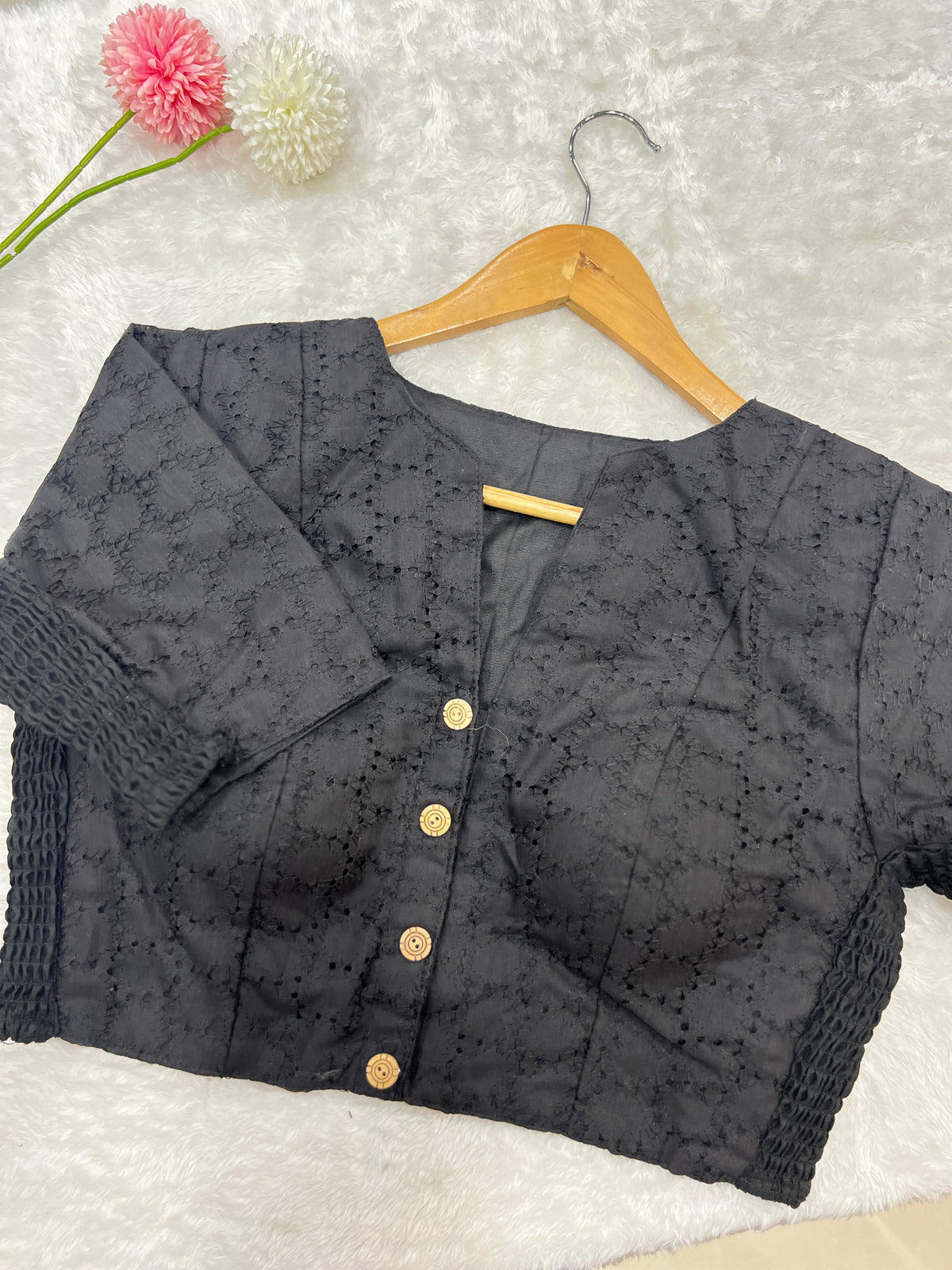 Hakoba Embroidered Bhagalpuri Slub Cotton Ready-Made Blouse | SAA118