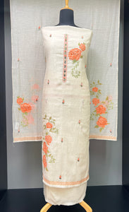 Jamdani Weaving Embroidery Pure Chanderi Salwar Set | LV481