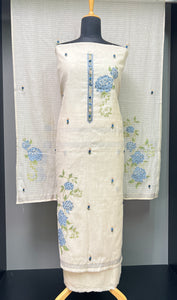 Jamdani Weaving Embroidery Pure Chanderi Salwar Set | LV482