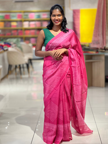 Block Printed Silky Kota Saree | SSN161
