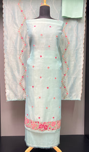 Cross Stitch Embroidery Patterned Organza Salwar Set | SUN390