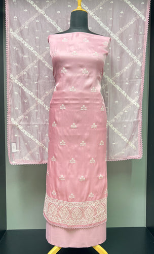 Machine Embroidered Tussar Finish Salwar Set | SUN396