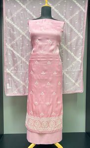 Machine Embroidered Tussar Finish Salwar Set | SUN396