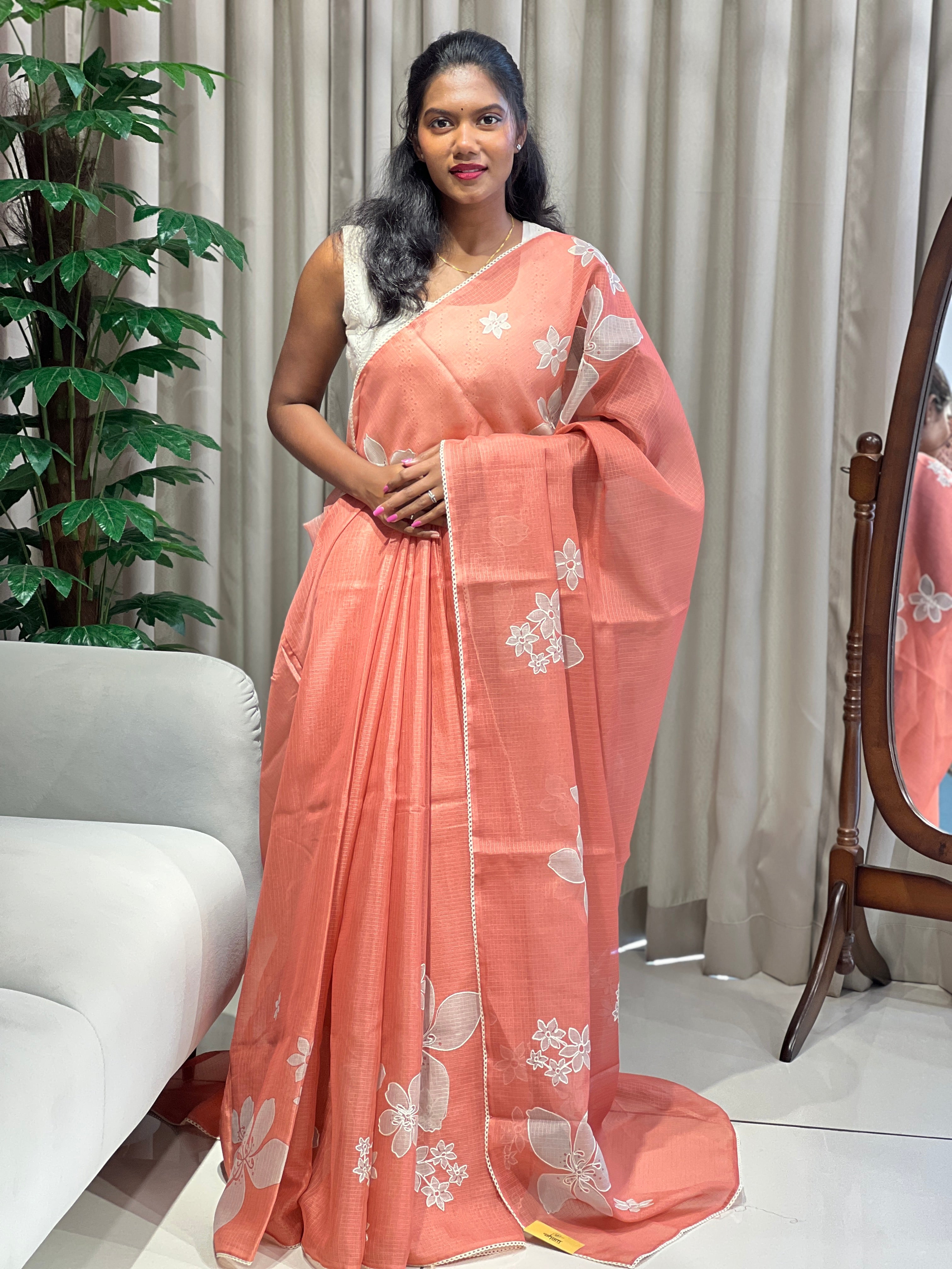 Floral Digital Printed Silky Kota Saree | PKS127