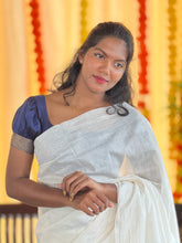 Kesiya Weaving Pattern Bhagalpuri Linen Saree | NHH503