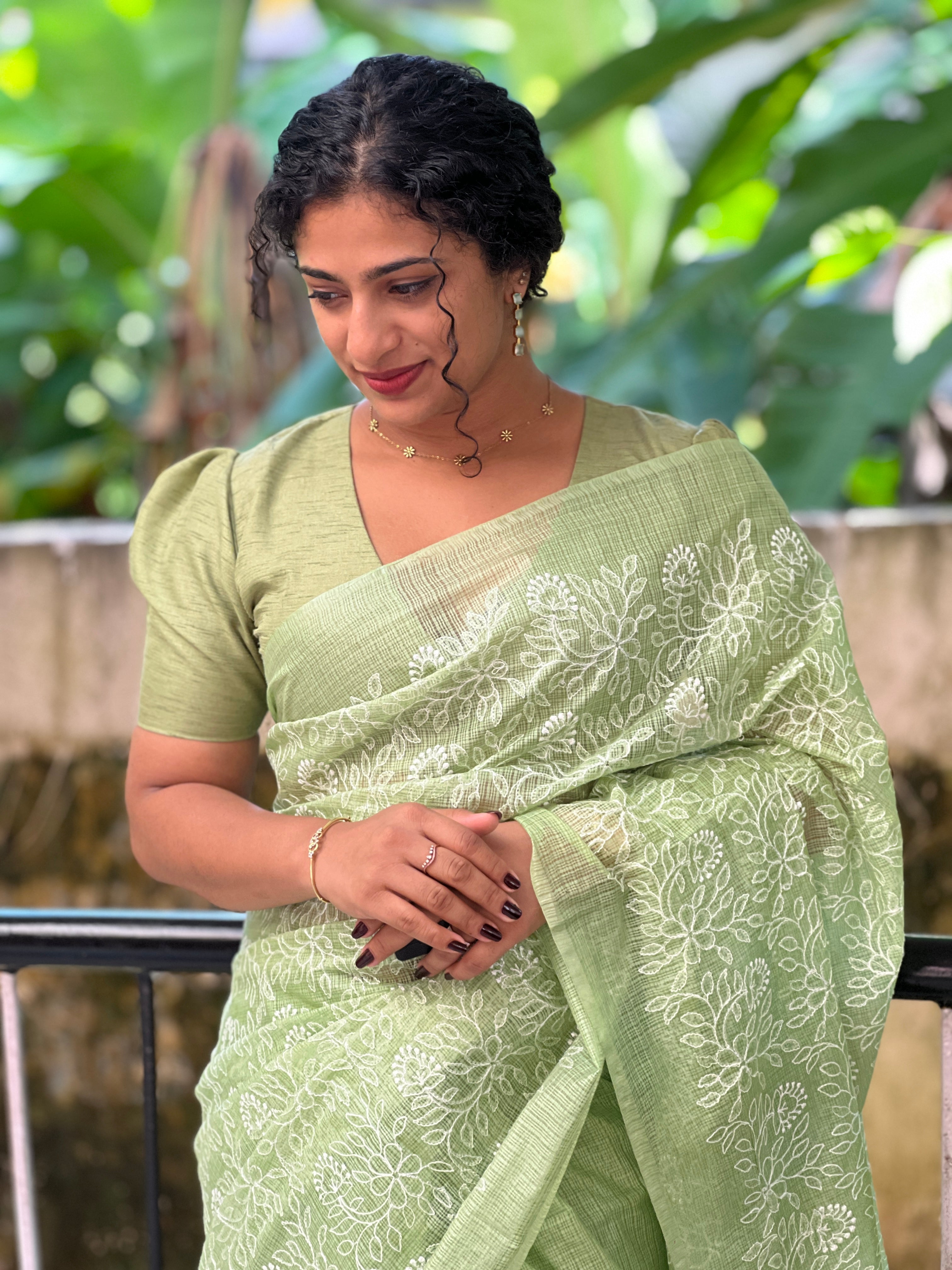 Floral Embroidery Silky Kota Saree | NHH305
