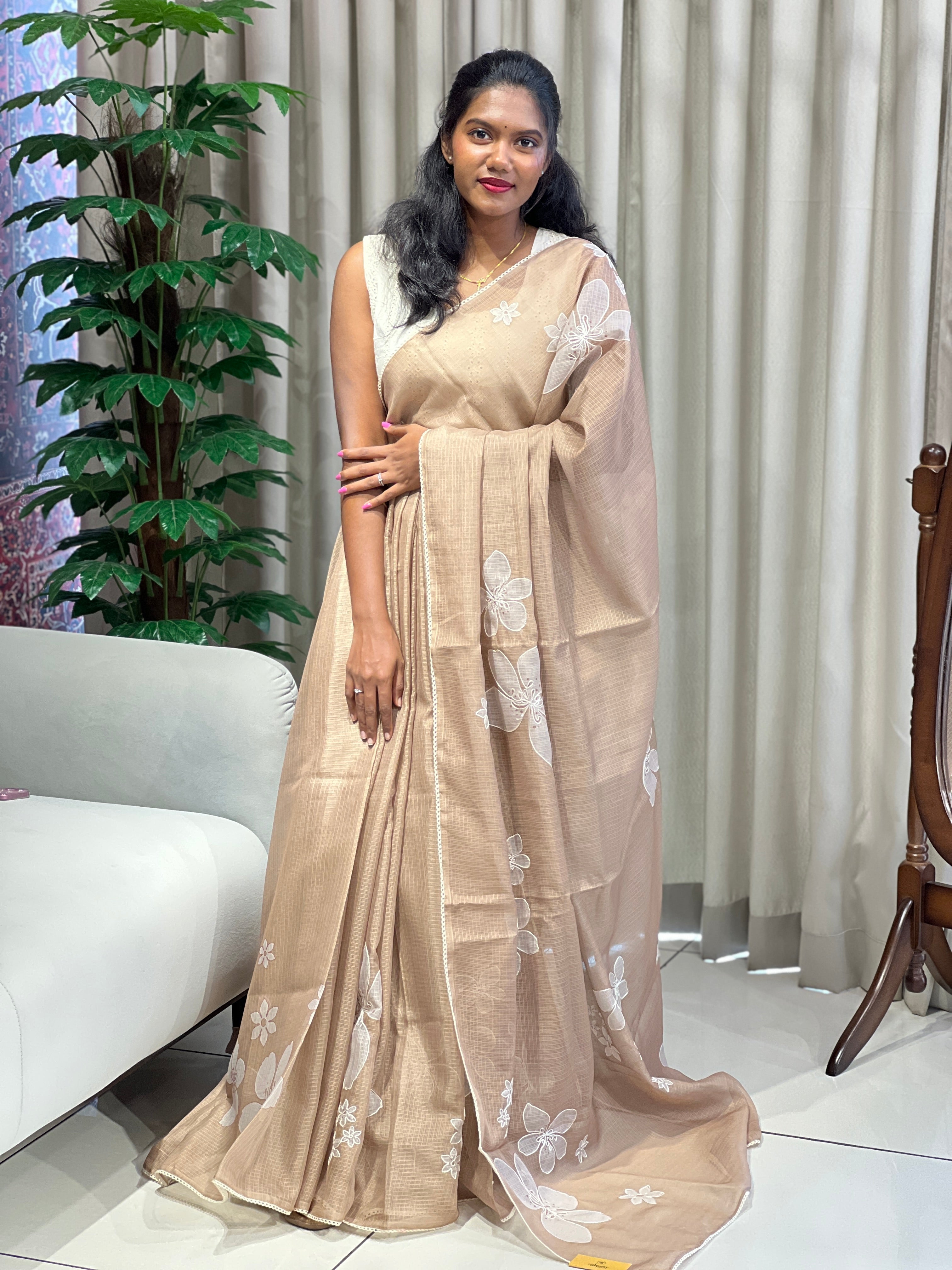 Floral Digital Printed Silky Kota Saree | PKS126