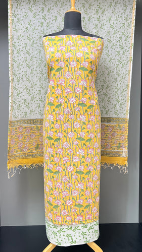 Floral Block Printed Cotton Salwar  Set | JKL547