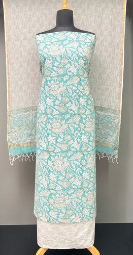 Floral Block Printed Cotton Kurta Set | JKL553
