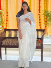 Zari Weaving Pattern Bhagalpuri Linen Saree | NHH497