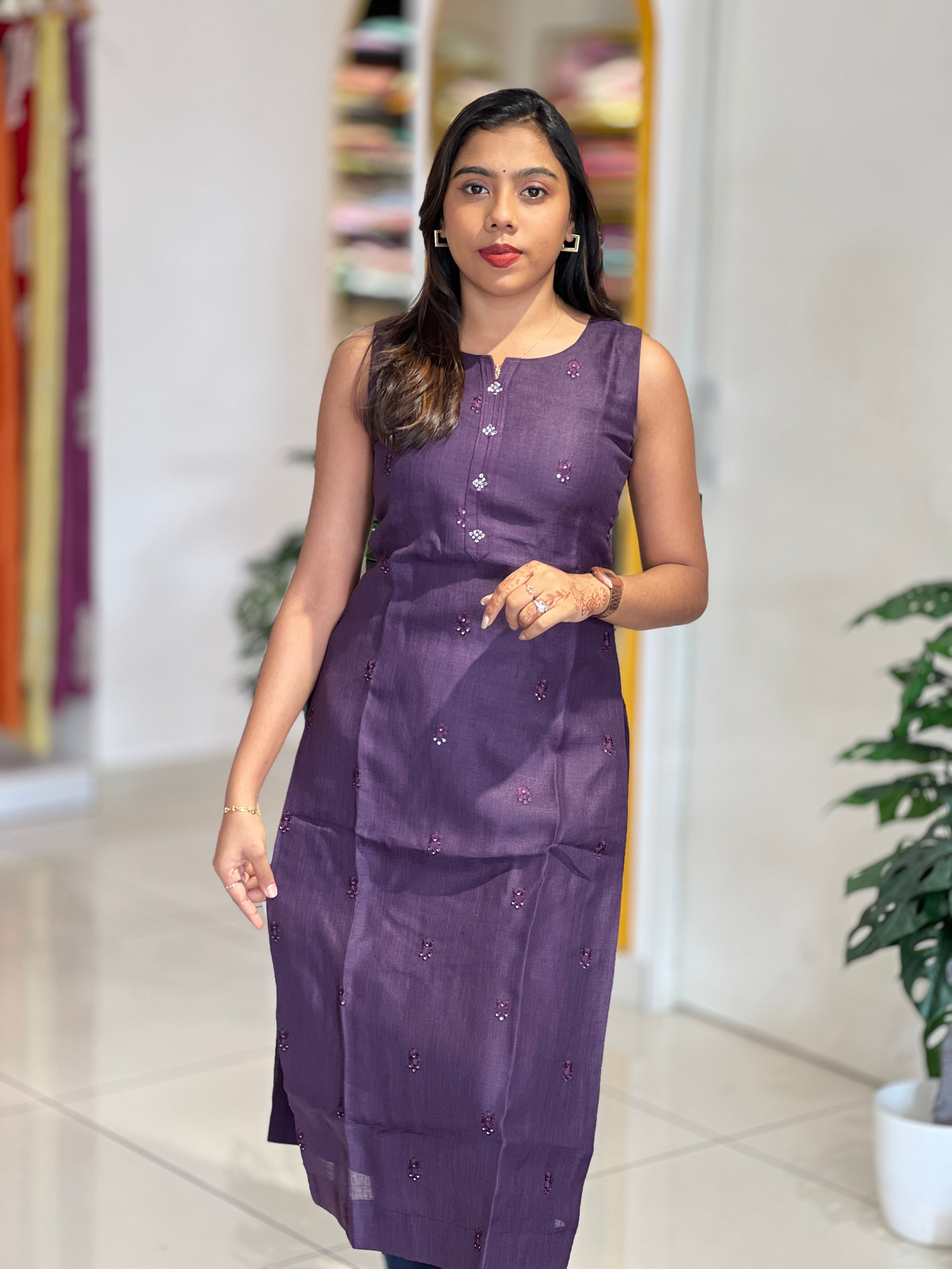 Buta Detailed Linen cotton Kurta | NAI209