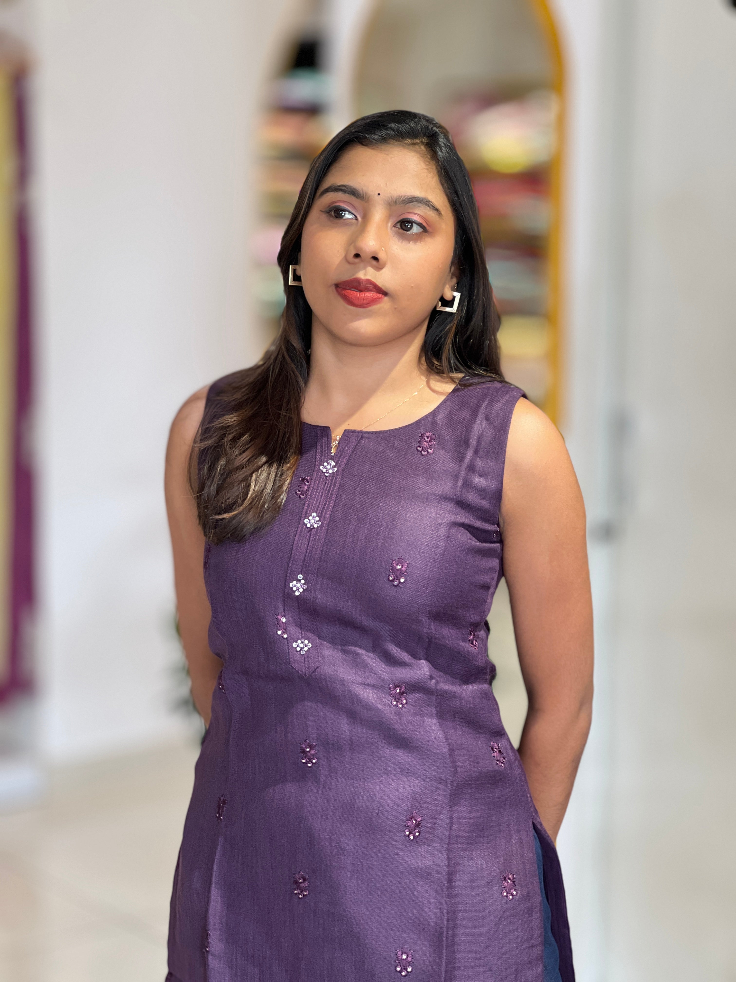 Buta Detailed Linen cotton Kurta | NAI209