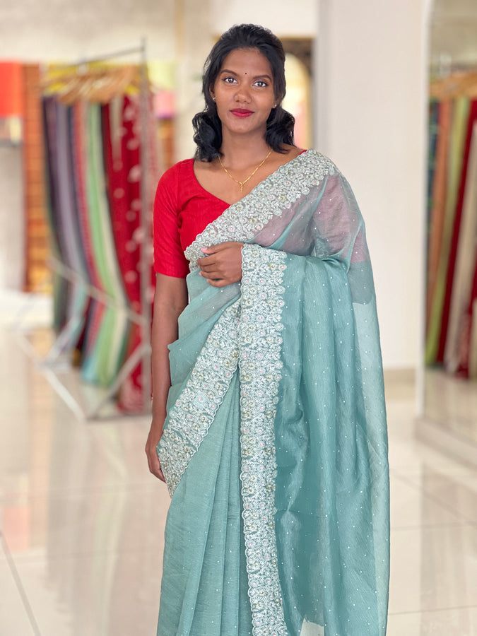 Embroidered Tissue Kota Saree | SBP429