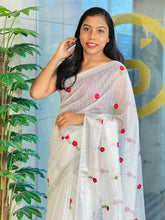 Floral Machine Embroidered Silky Kota Saree | NHH517