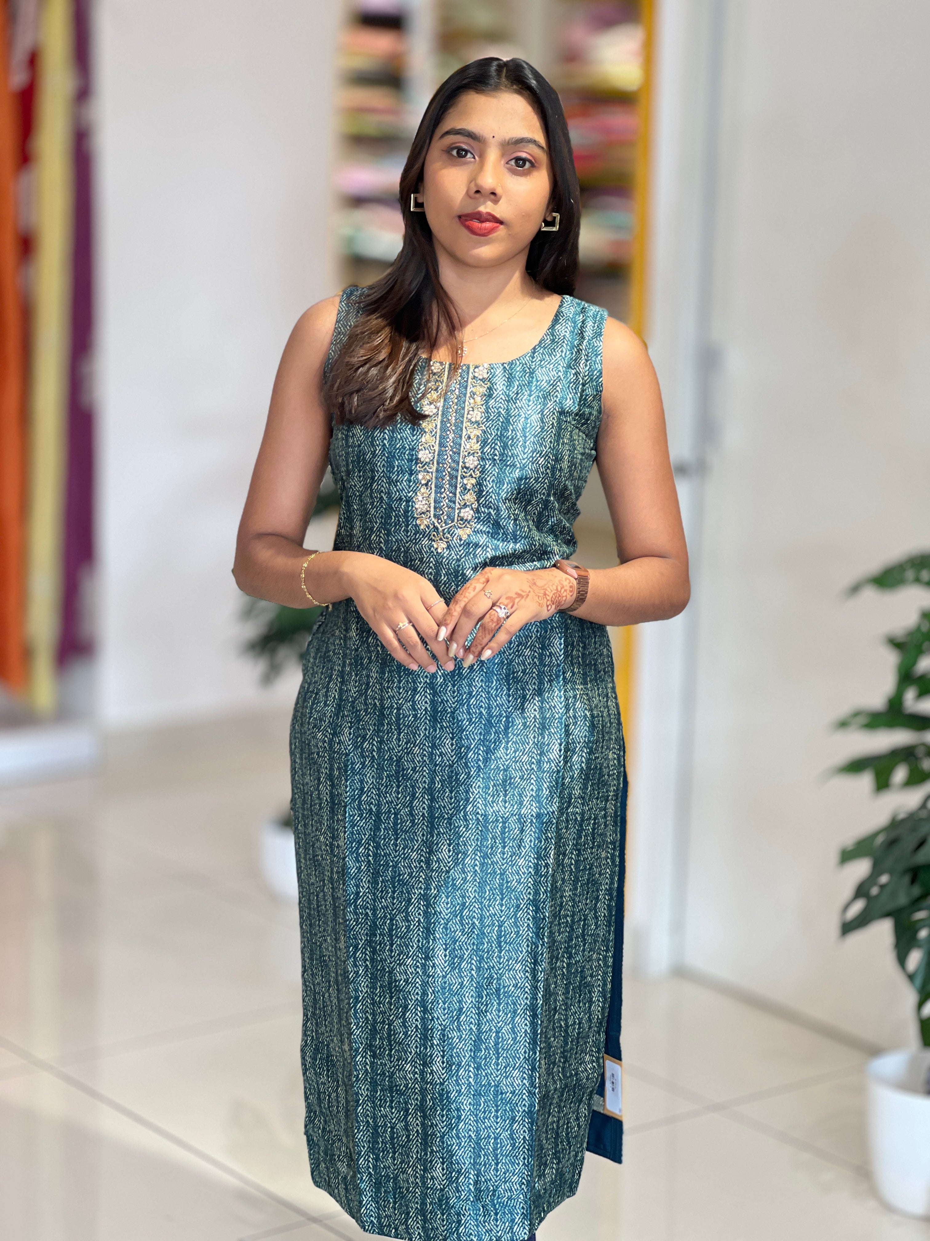 Digital Printed Semi Tussar Kurta | NAI232