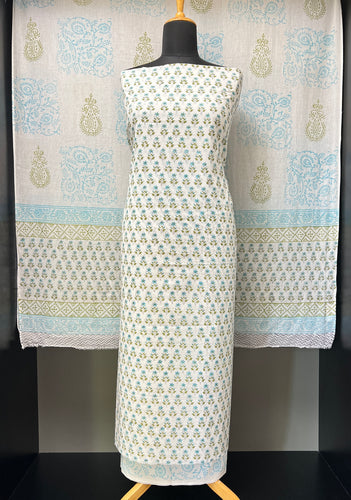 Floral Block Printed Cotton Salwar Set | JKL563