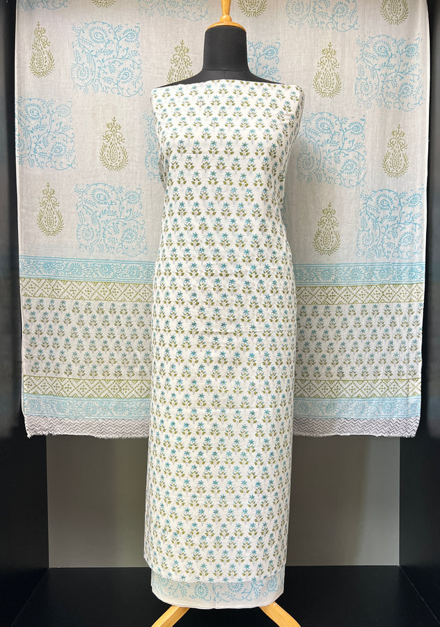 Floral Block Printed Cotton Salwar Set | JKL563