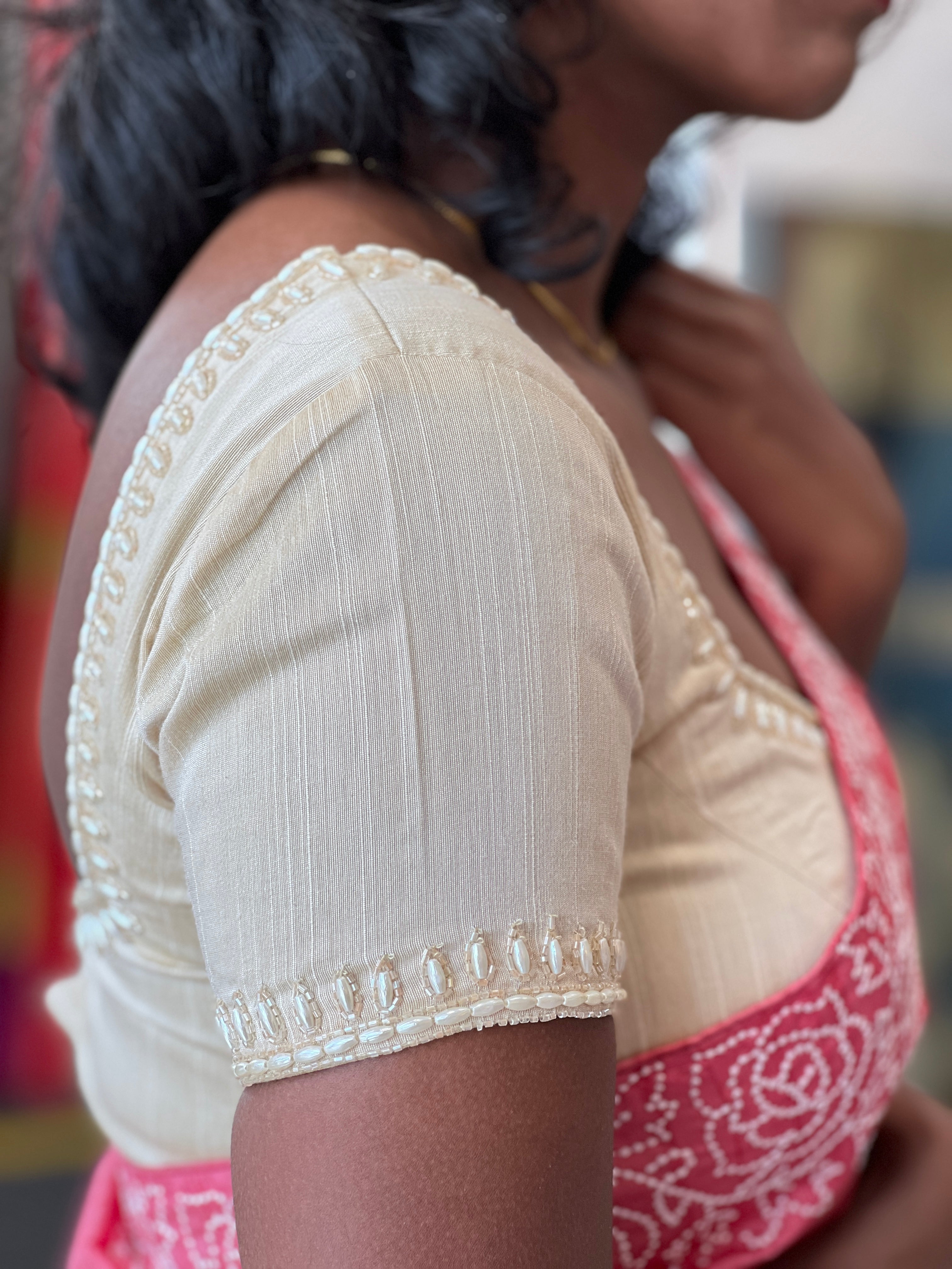 Hand Worked PV Material Unstitched  Blouse BM201