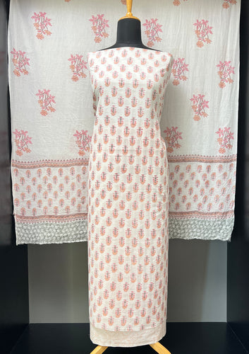Floral Block Printed Cotton Salwar Set | JKL570