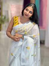 Floral Machine Embroidered Silky Kota Saree | NHH516
