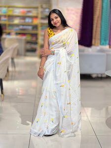 Floral Machine Embroidered Silky Kota Saree | NHH516