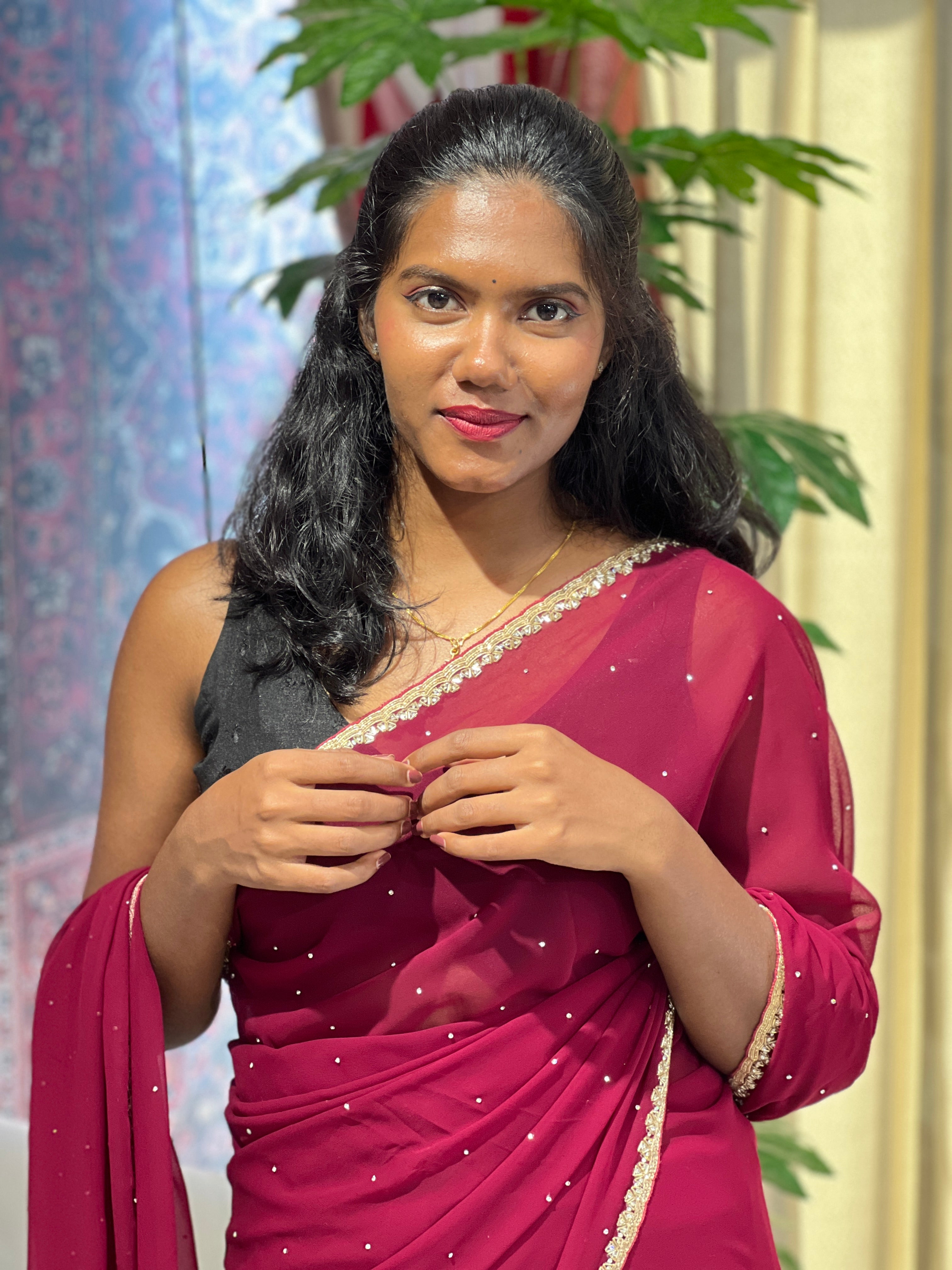 Jarkan Stone Work Georgette Saree | ISP136