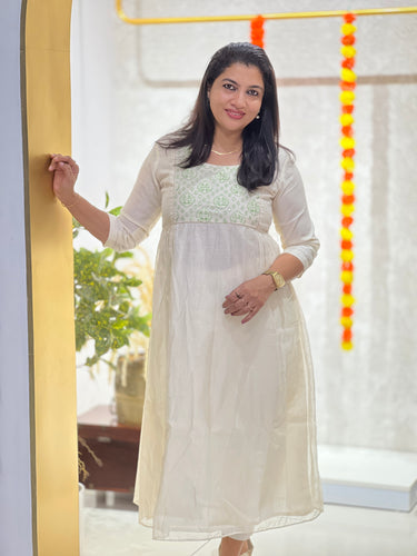 Embroidery With Sequence Detailed Chanderi Silk Kurta Material | DN768