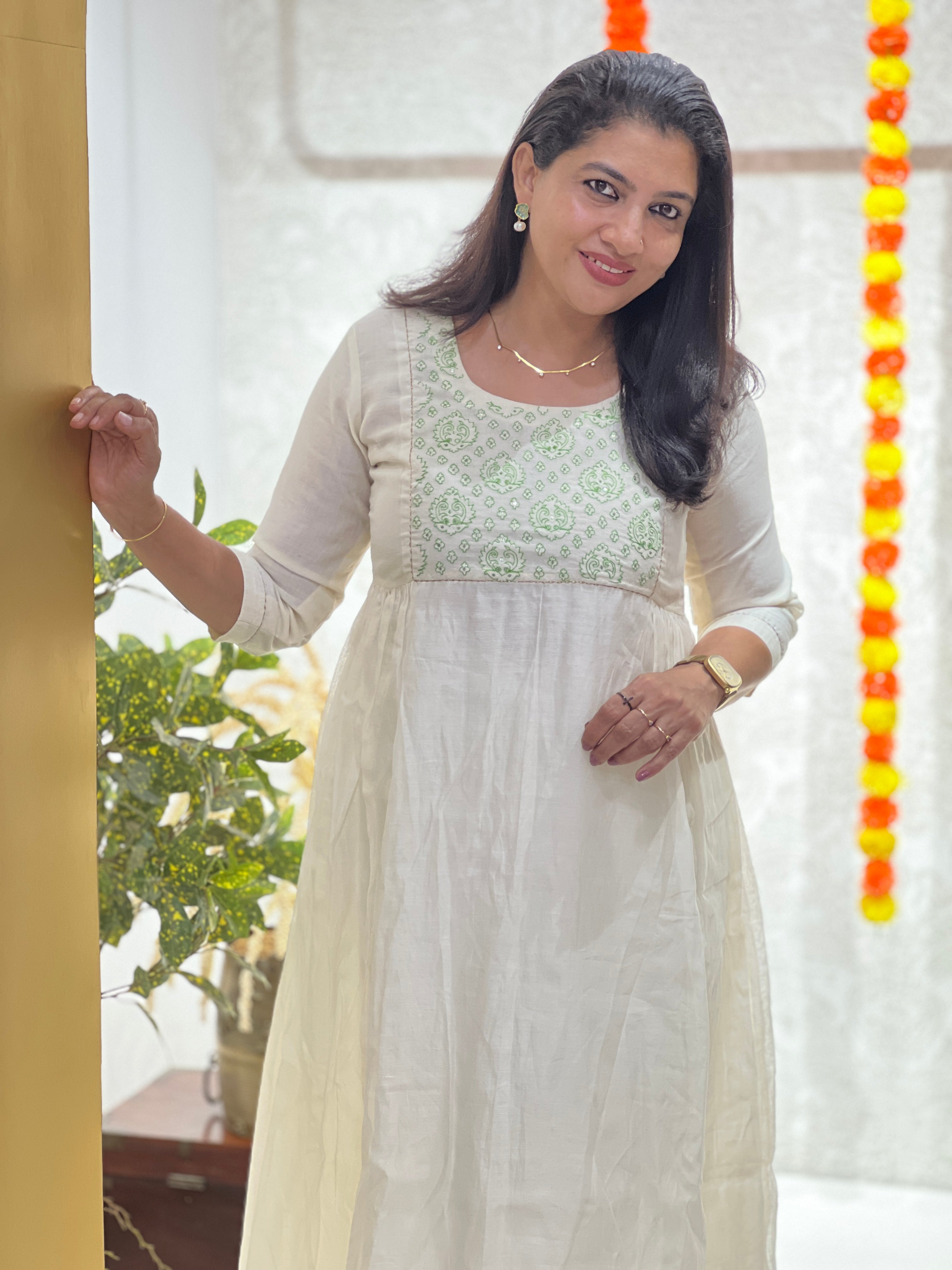 Embroidery With Sequence Detailed Chanderi Silk Kurta Material | DN768