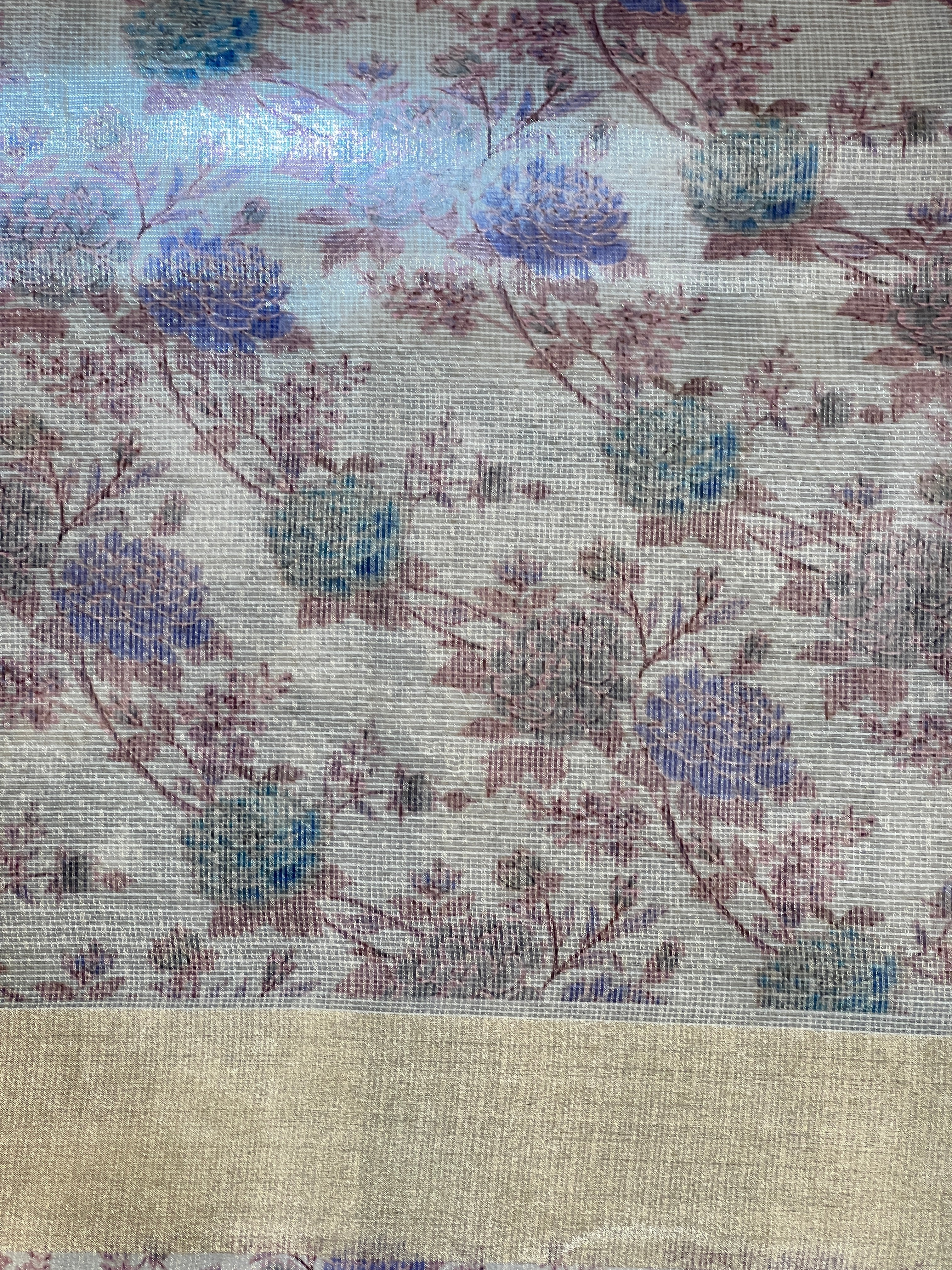 Lucknowi Inspired Embroidery Tissue Saree | MB173
